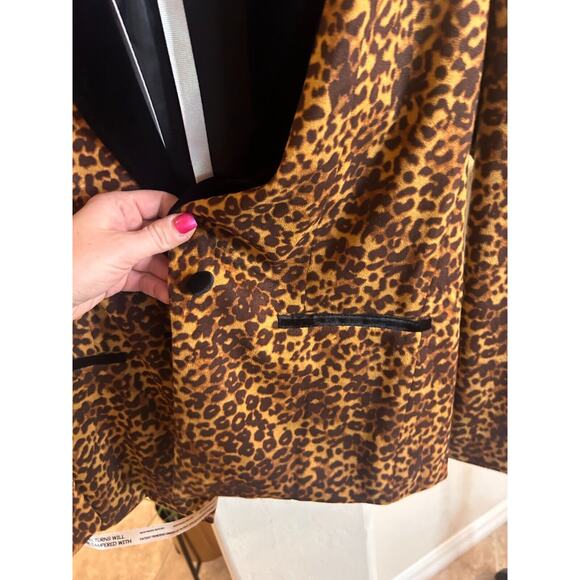 Mistress Rocks Faith velvet leopard print blazer long sleeves size S - $97 NEW - Picture 4 of 10
